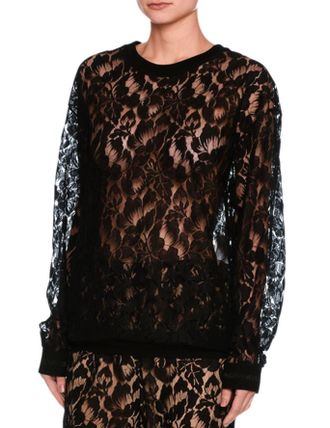Stella McCartney Ines Floral Lace Sweatshirt Size S