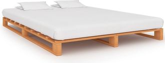 vidaXL Vidaxl - Marco Cama Palets Sin Colch&oacute;n Madera Maciza Marr&oacute;n 200x200 Cm