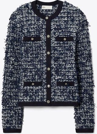 Tory Burch Womens Kendra Tweed Cardigan, size XS