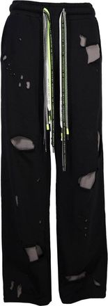 Mostly Heard Rarely Seen ripped-up cotton sweatpants - men - Cotton - L - Black