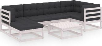 vidaXL Juego De Muebles De Jard&iacute;n 7 Pzas Y Cojines Madera Maciza Pino Vidaxl