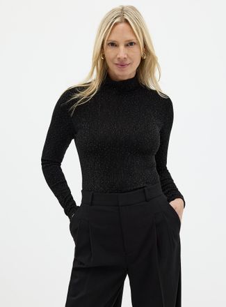 Contemporaine Womens Sparkling mock-neck T-shirt