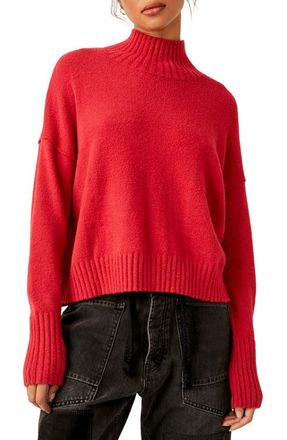 Free People Vancouver Mock Neck Sweater in Cranberry at Nordstrom, Size Medium