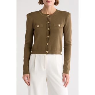 L'agence Toulouse Crewneck Cardigan in Pinegold at Nordstrom Rack, Size Large