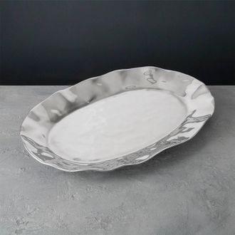 Beatriz Ball Soho Brooklyn Large Oval Platter In Silver