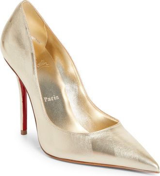 Christian Louboutin Miss Z Pointed Toe Pump in Platino Chiaro at Nordstrom, Size 10.5Us