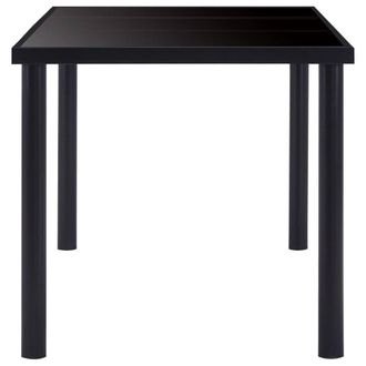 Berkfield Home Modern Dining Table Black 200x100x75 cm Tempered Glass | Size: 200 x 100 x 75 cm