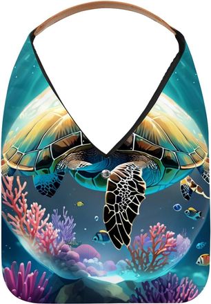 Generic Turtle Crystal Ball Reusable Lightweight Grocery Bags - Foldable Into Compact Pouch, Washable & Sturdy, Multipurpose for Shopping and Travel