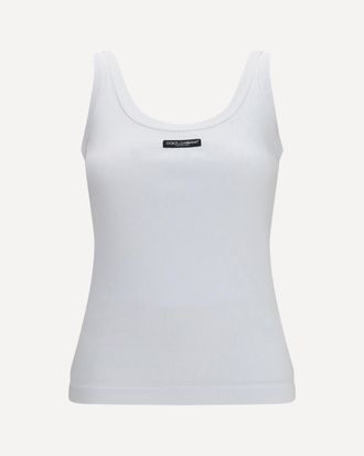 Dolce & Gabbana Ribbed Logo Tank Top Female 40