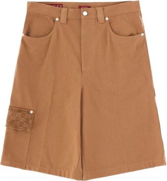 Gucci Casual Shorts, male, Brown, Size: L Cotton Bermuda Shorts