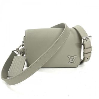 Louis Vuitton Gray Leather Shoulder Bag (Pre-Owned)