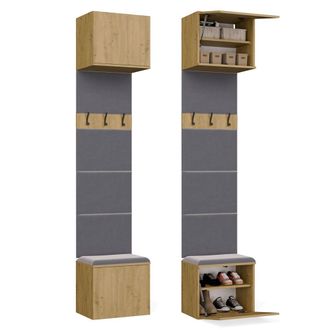 Topeshop Haga 1w - 1x Barra De Armario - Estantes - 50x35x238 Cm - Roble Artisan