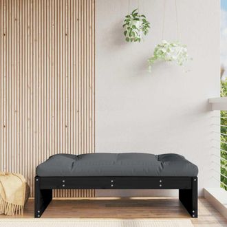 vidaXL Vidaxl - Taburete De Jard&iacute;n Madera Maciza De Pino Negro 120x80 Cm