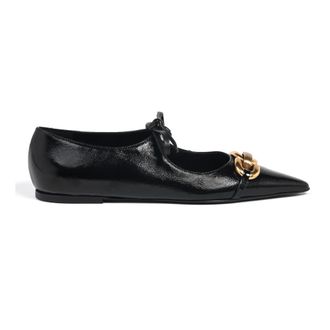 Baldinini Patent Leather Ballet Flat - Dames - Schoenen - Zwart - Maat: 37 1/2 EU Leer