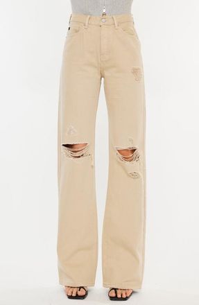 Kancan Montana Ultra High Rise 90s Flare Jeans in Taupe at Nordstrom, Size 25