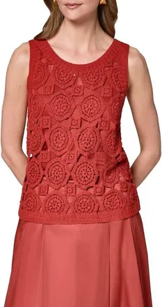 DKNY Crochet Sleeveless Sweater in Sunbaked at Nordstrom, Size X-Small