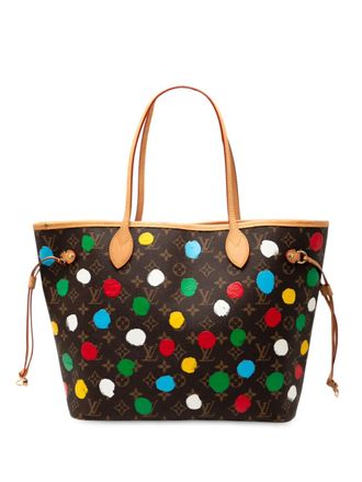 Louis Vuitton 2021-2025 Yayoi Kusama Monogram Painted Dots Neverfull MM tote bag - women - Fabric/Leather - One Size - Brown