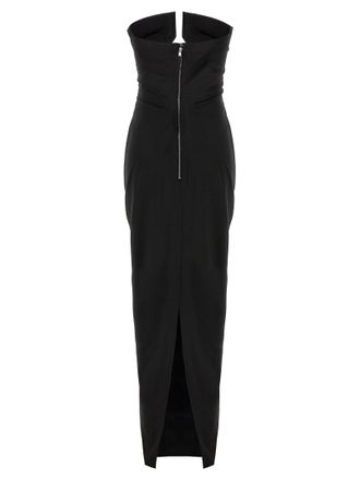 Rick Owens Off-the-Shoulder Wool Gown - Black