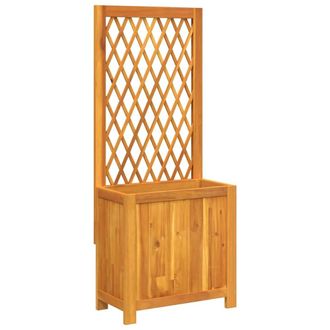 Berkfield Home Planter with Trellis 55x29.5x132 cm Solid Wood Acacia in Brown