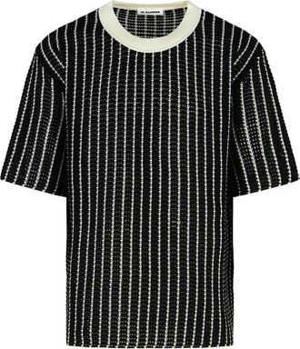 Jil Sander T-shirt a righe - Nero