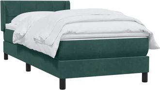 vidaXL Cama Box Spring Con Colch&oacute;n Terciopelo Verde Oscuro 90x210 Cm Vidaxl