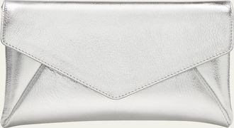 Stuart Weitzman Mini Envelope Metallic Leather Clutch Bag