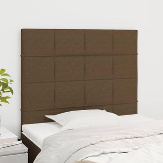 vidaXL Cabeceros 2 Unidades De Tela Marr&oacute;n Oscuro 80x5x78/88 Cm Vidaxl