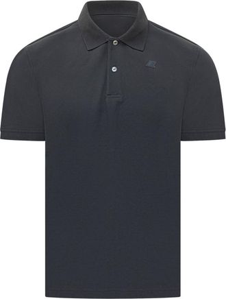 K-Way Navy Blue Logo Shirt Collar Polo