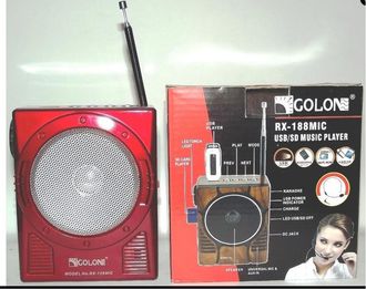 Trade Shop Trade Shop - Golon Rx-188 Mic Radio Am Fm Port&aacute;til Con Sd Usb Ponente De Entrada Led Karaoke