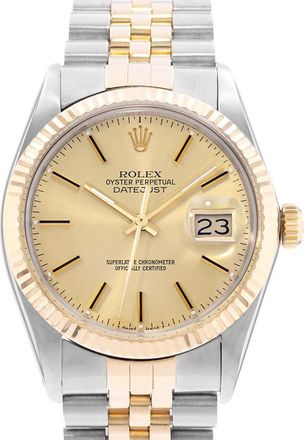 Rolex Pre-owned Rolex Datejust 36 Automatic Chronometer Champagne Dial Mens Watch 16013 CSJ