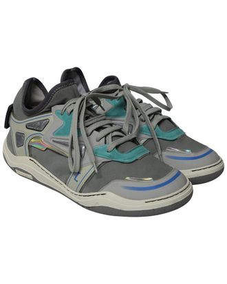 Lanvin Lanvin Mens Calfskin Leather Mid-Top Neoprene Diving Sneaker (Authentic Pre- Loved)