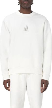 A|X Armani Exchange Hoodies & sweatvesten, Heren, Wit, L, Crewneck Sweatshirt Classic Logo