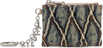 Diesel Card holder in argyle quilted denim - Card cases - Woman - Blue