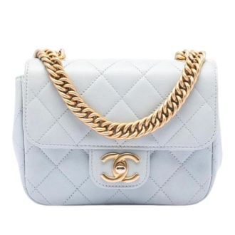 Chanel Pre-owned Vintage Crossbody Bag - Dames - Pre-owned - Blauw - Maat: ONE Size Leer