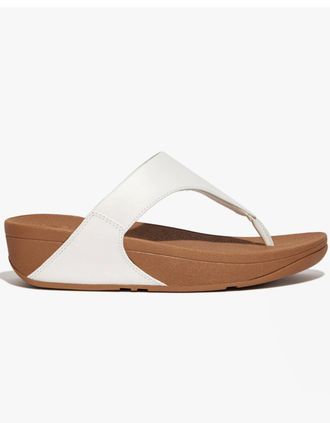 FitFlop Womens FitFlop LULU Womens Leather Toe Post Sandals White - Size: 8