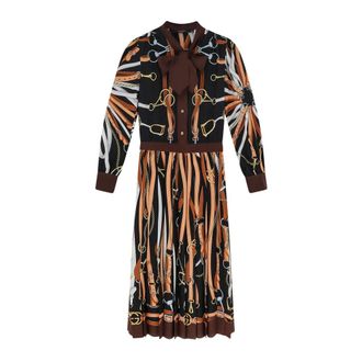 Gucci Kleedjes, Dames, Veelkleurig, M, Zijden jurk met print