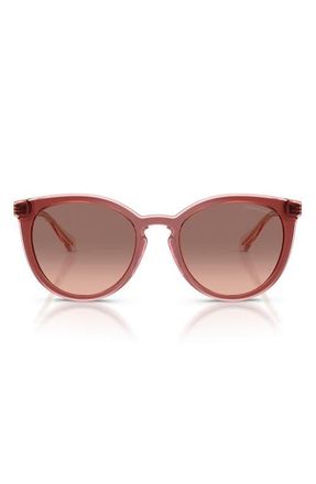 Michael Kors Tarifa 53mm Gradient Round Sunglasses in Rosewood /Brown Pink Gradient at Nordstrom