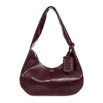 Ganni Shoulder Bags, female, Red, Size: ONE SIZE Medium Laces Hobo Bag