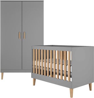 OEM Cuna 60x120 Y Armario Kocot Kids Kubi - Gris