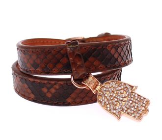 Nialaya CZ Hamsa Eye 18K gold 925 Mens Bracelet