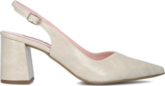 Notre-V Schoenen, Dames, Grijs, 42 EU, Leer, Elegante Slingback Schoenen