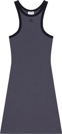 Courr&egrave;ges Stalen Blauwe Mouwloze Racerback Jurk - Dames - Korte kleedjes - Zwart - L - Katoen - Kleedjes