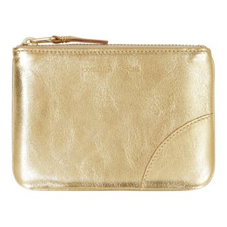 Comme Des Gar&ccedil;ons Clutches, female, Yellow, Size: ONE SIZE Metallic Leather Flat Pouch