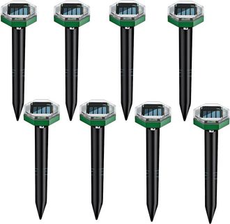 OEM Repelente De Topos Con Energ&iacute;a Solar, Paquete De 8 Dispositivos Repelentes Ultras&oacute;nicos, Repelente De Topos Con Energ&iacute;a Solar Para El Control De Topos