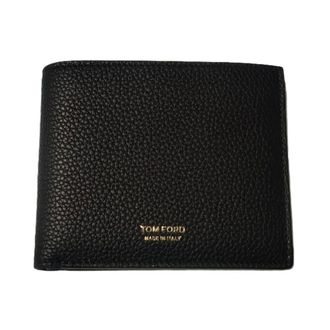 Tom Ford Accessoires, Heren, Zwart, ONE Size, Leer, Klassieke Bifold Portemonnee van Generfd Leer