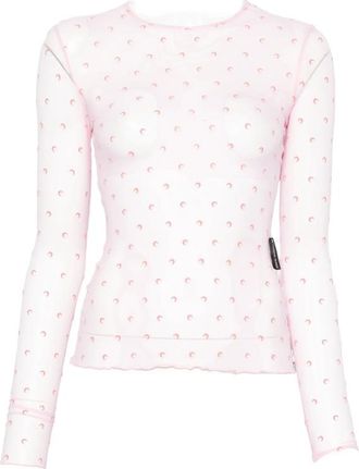 Marine Serre Moon-print Long-sleeve T-shirt