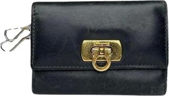Ferragamo Pre-owned Accessories, female, Black, Size: ONE SIZE Pre-owned Leather Key-holder