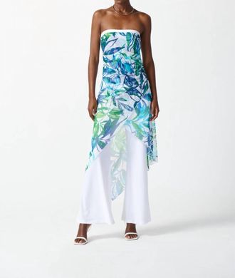 Joseph Ribkoff Tropical Print Jumpsuit In Vanilla/multi