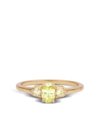 All the Luck in the World Ch&eacute;rie oval-stone ring - women - Zirconia/Gold Plated Brass - 8
