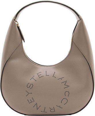 Stella McCartney Stella Mccartney Beige Eco Alter Nappa Perforated Logo Small Hobo (Authentic Pre-Loved)